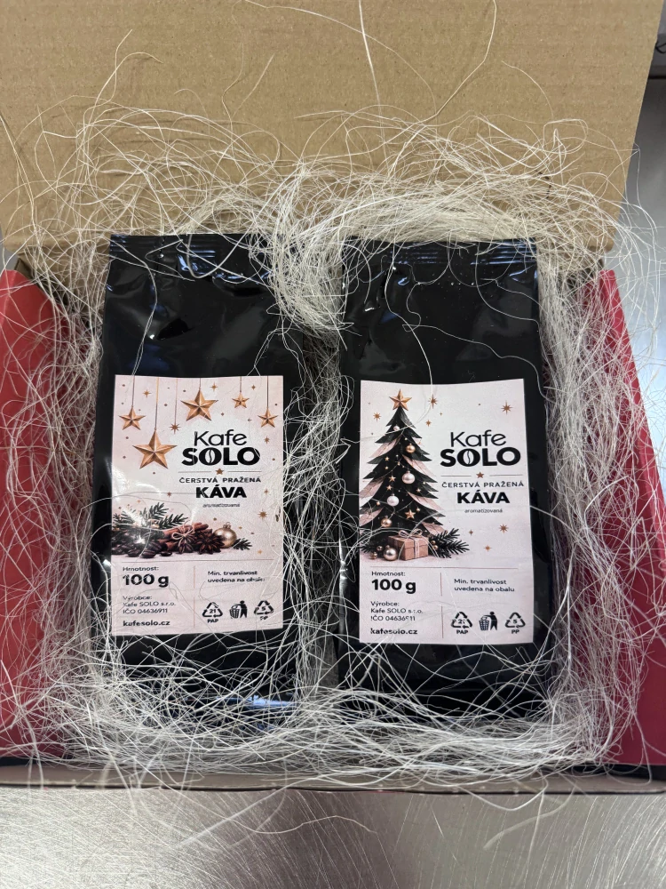 Vánoční dárkové balení 2x100g zrnkové kávy